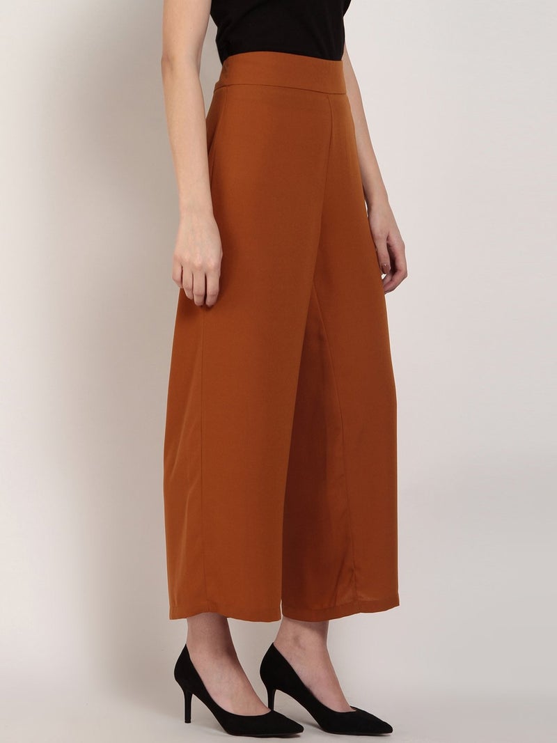RARE Women's Regular Fit Trousers (EP2955A-S, Rust, Small) - Image 4