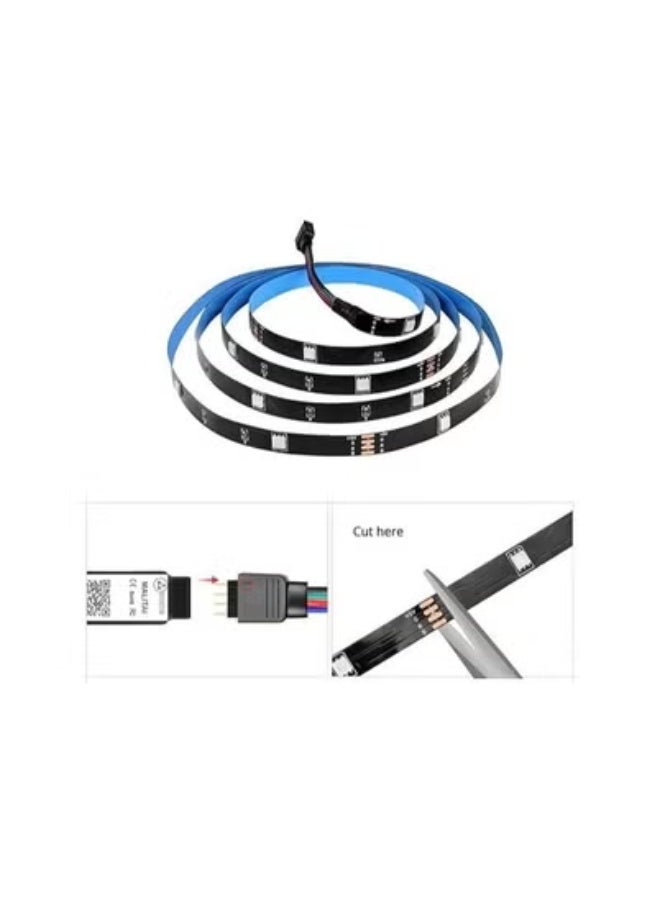 JAJEEK ✨ 5m Bluetooth LED Strip with USB RGB TV Backlight – Smart App Controlled & Music Sync LED Lights | 24-Button Remote Included | Adjustable Brightness & Color Modes for Dynamic Ambiance | Easy Installation & USB Powered | Perfect for Home, Bedroom & TV Decoration  - Image 4