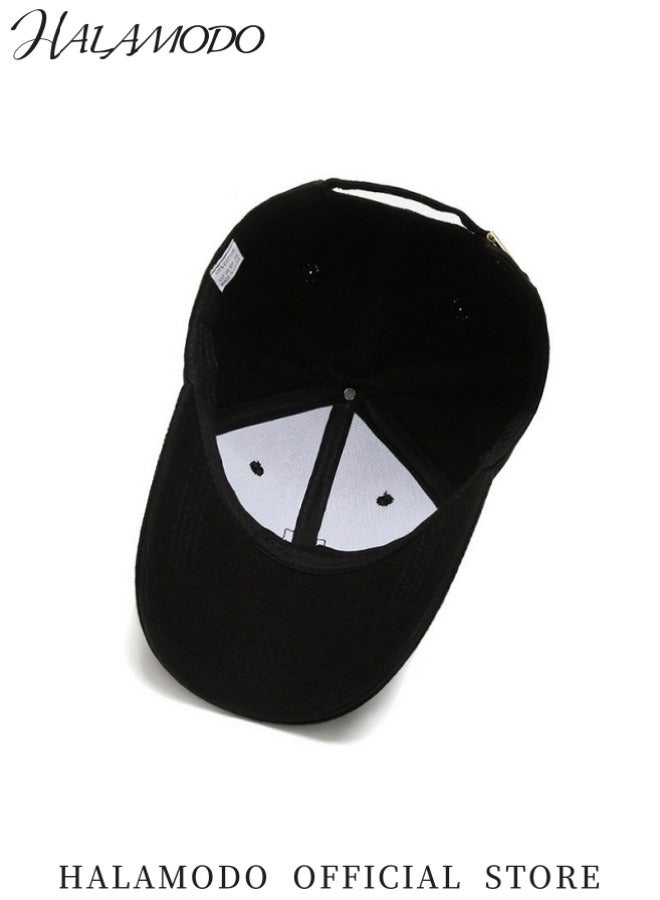 هالامودو قبعة بيسبول كلاسيكية 100% قطن قبعة دنيم مغسولة قديمة قابلة للتعديل للرجال والنساء يونيسكس - Image 4
