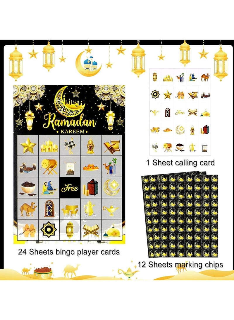 TAPIT Ramadan Kareem Bingo Game Cards Eid Mubarak Party Bingo Games for Kids Ramadan Mubarak Party Decorations Ramadan Mubarak Bingo Cards for 24 Players - Image 2