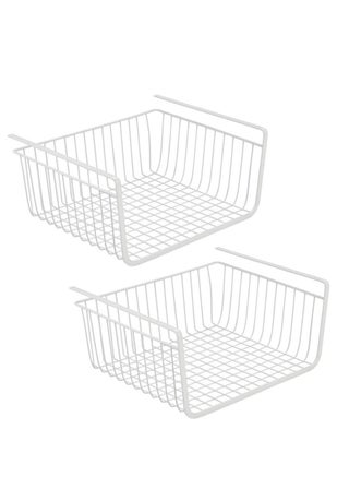 AKDC 2 Pcs Kitchen Under Shelf Storage Basket Large - Lightweight Metal Organizer Rack 48 X 24 X 14 cm