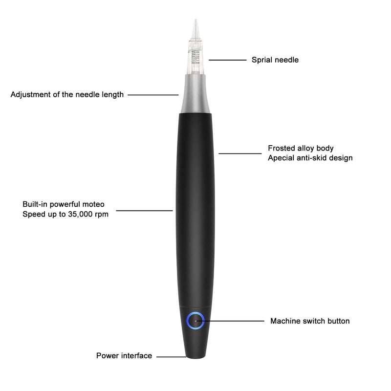 Pinkiou Permanent Makeup Machine Wireless Pigmentation Pen Rechargeable Permanent Makeup Machine for Eyebrow Makeup Eyeliner Lip Hairstroke Eyebrow Pigmenatation Equipment - Image 3