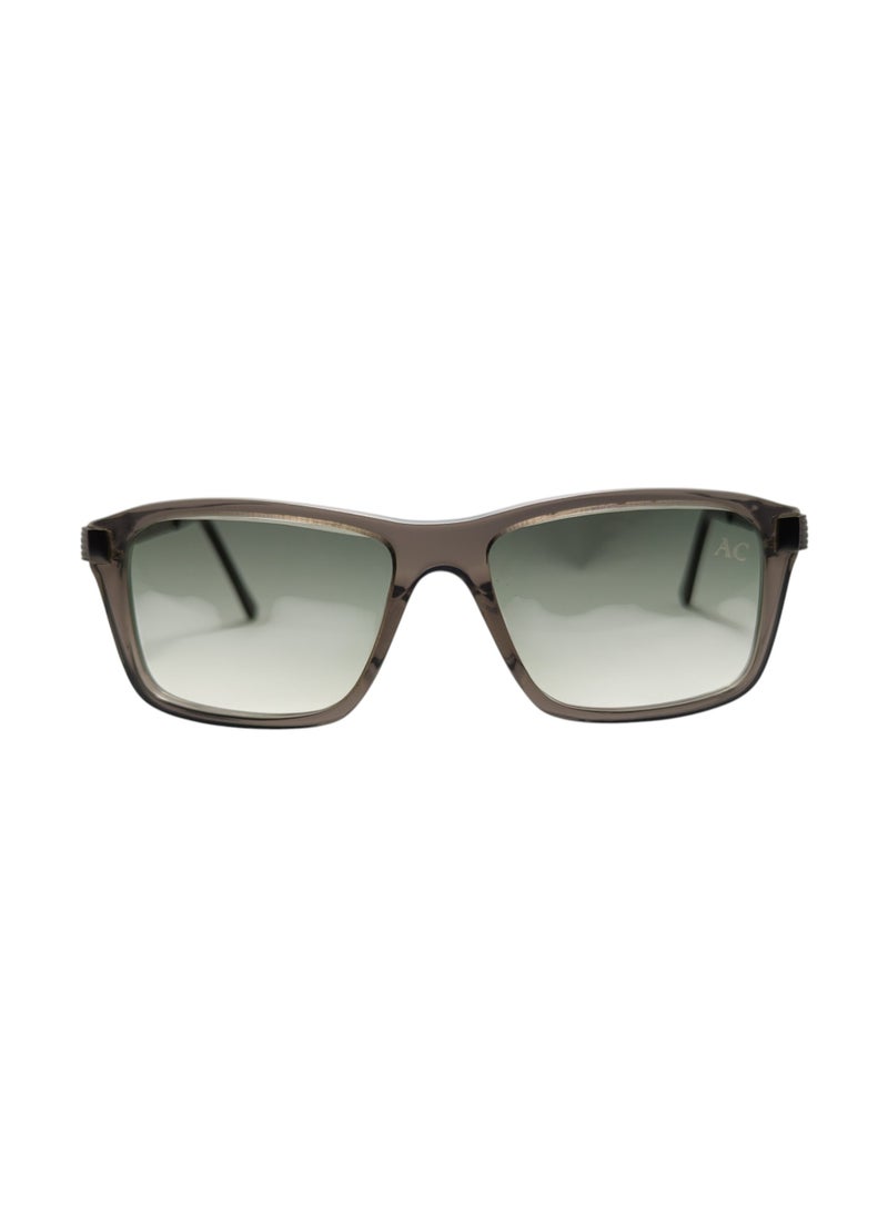 Armando Cavelli - Authentic Armando Cavelli sunglasses, crafted from carefully selected premium acetate for a luxurious look and longevity with extensive use. This model combines modernity and classic style, with a raw grey acetate front and gunmetal -plated metal temples to complete your luxury look. Comes with premium polymer lenses offer UV400 protection in a gradient olive green. - Image 1