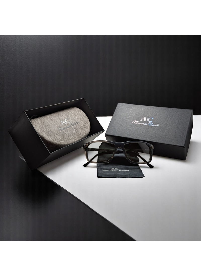 Armando Cavelli - Authentic Armando Cavelli sunglasses, crafted from carefully selected premium acetate for a luxurious look and longevity with extensive use. This model combines modernity and classic style, with a raw grey acetate front and gunmetal -plated metal temples to complete your luxury look. Comes with premium polymer lenses offer UV400 protection in a gradient olive green. - Image 1