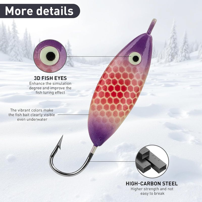 THKFISH Ice Fishing Lures Ice Fishing Jigs Ice Fishing Gear Hard Fishing Lures and Jigs Walleye Ice Fishing Kit Crappie Panfish Pike Jigs,14/26/40PCS - Image 2