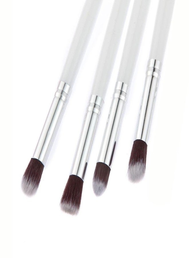 Gugzy® 4 pcs Pro Makeup Cosmetic Tool Eye Shadow Foundation Blending Brush (While Silver) - Image 3