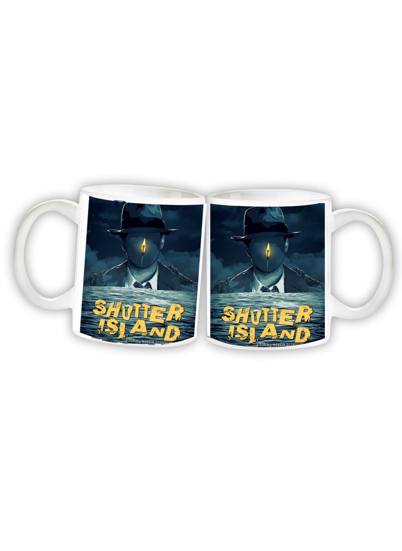 Story Of Candle - Ceramic mug with the “Shutter Island” design printed in white - Image 1
