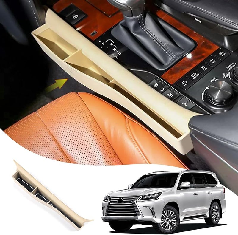 Multifunctional Seat Gap Tray For Lexus LX570 LX450d 2016 2022 Left Beige Storage Box - Image 1