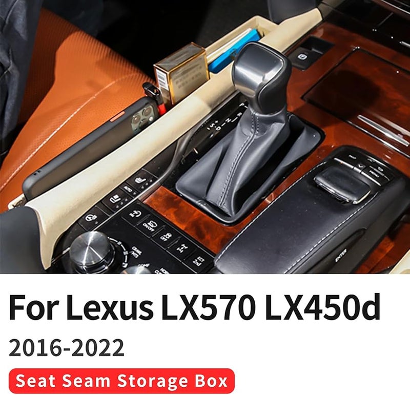Multifunctional Seat Gap Tray For Lexus LX570 LX450d 2016 2022 Left Beige Storage Box - Image 3