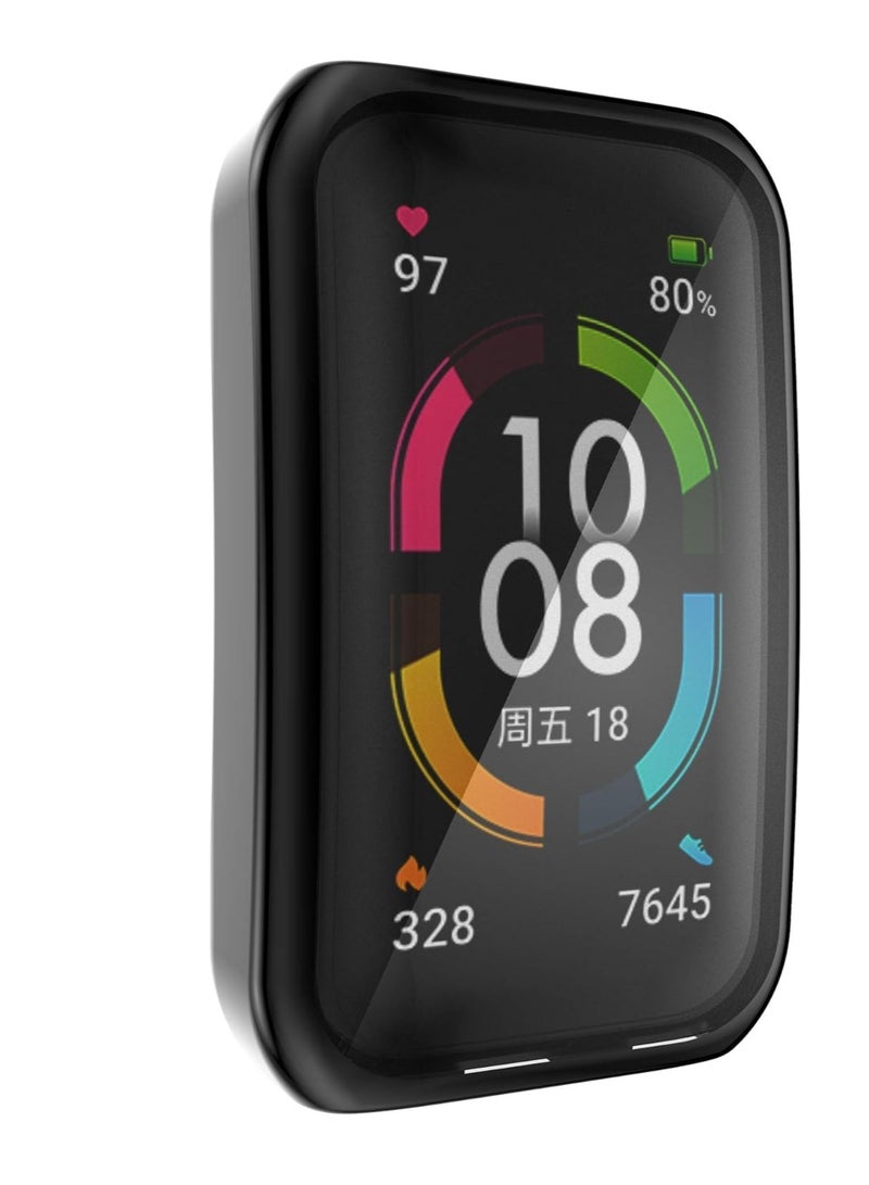 Case Compatible with Huawei Honor Band 6,Ultra-Thin Soft TPU Plated Bumper Case Full Cover Protective Shell Smartwatch Accessories for Huawei Honor Band 6 (Black) - Image 2