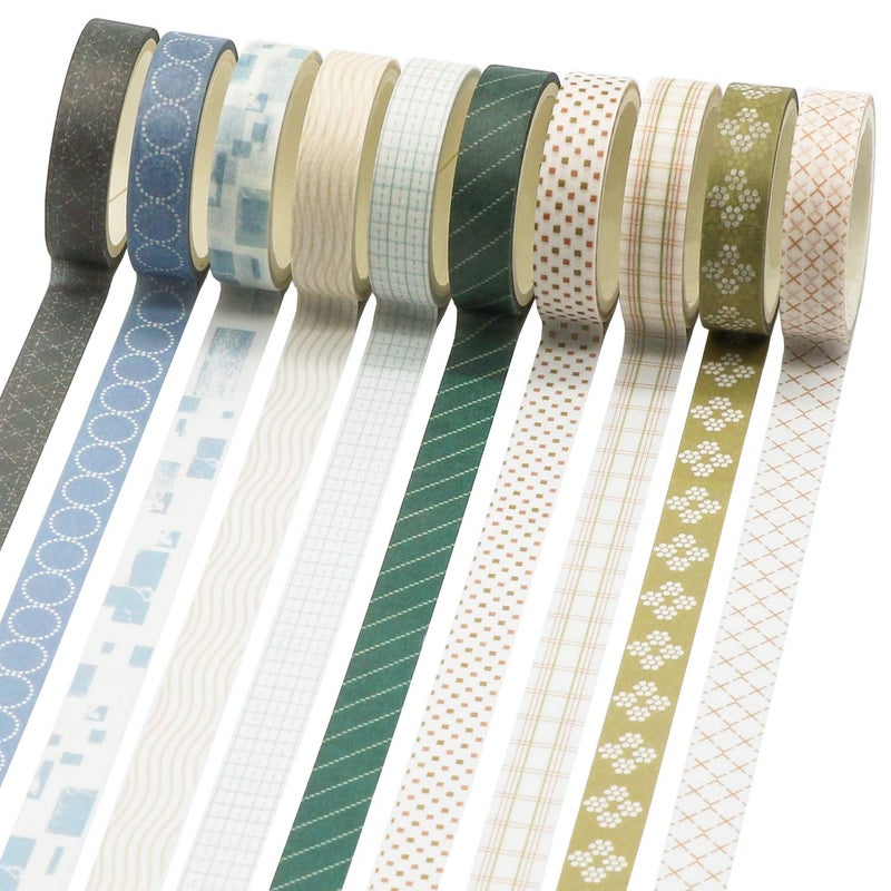 Knaid 40 Rolls of Slim Washi Tape Gift Box Set, Decorative Paper Tapes 10 mm Wide for Scrapbooking, DIY Arts and Crafts, Bullet Journal, Planner, Junk Journal, Notebooks (Minimalist) - Image 3