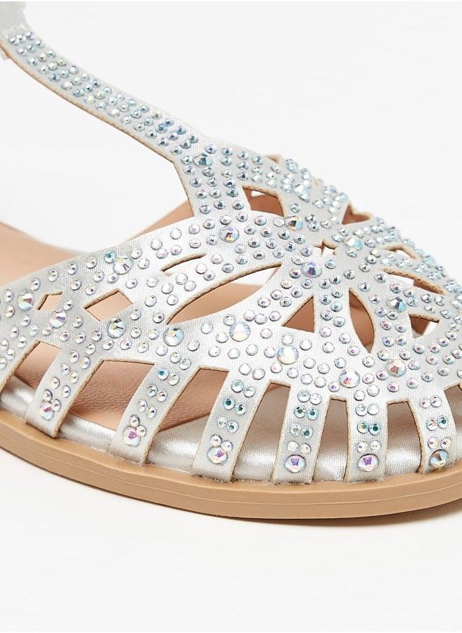 Flora Bella By Shoexpress - Girl's Embellished Sandals With Hook And Loop Closure Ramadan Collection - Image 1