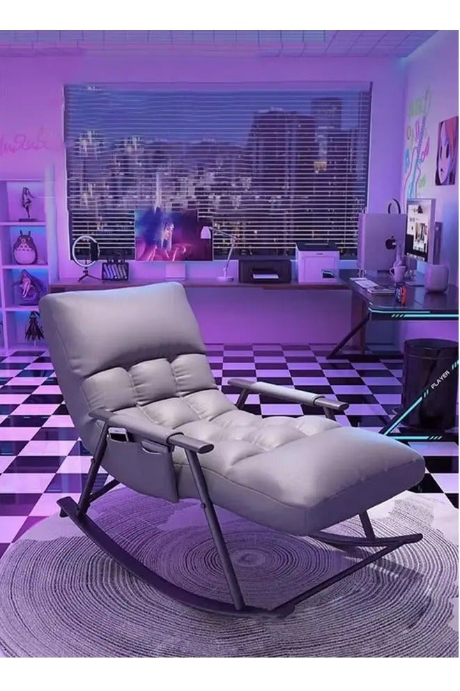 Snooe Rocking Chair, Modern Accent Rocker Armchair with Reclining Positions and Side Pocket, Upholstered High Back Rocking Chair for Nursery, Living Room and Bedroom  - Image 2