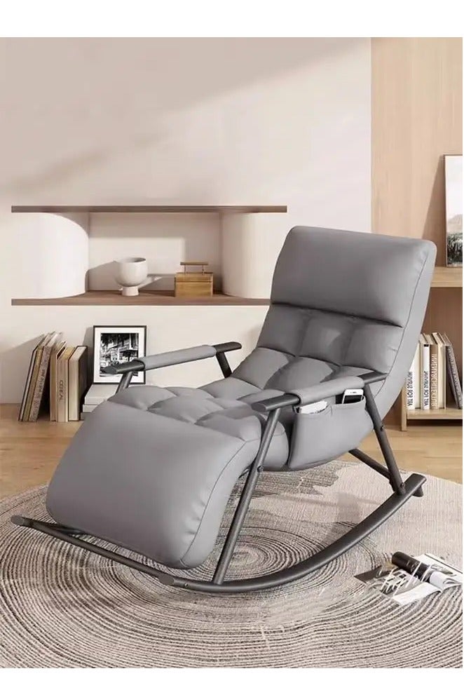 Snooe Rocking Chair, Modern Accent Rocker Armchair with Reclining Positions and Side Pocket, Upholstered High Back Rocking Chair for Nursery, Living Room and Bedroom  - Image 3