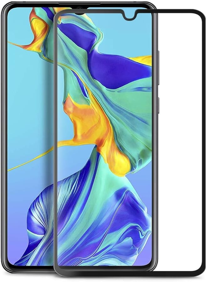 3D Tempered Glass Screen Protector For Huawei P30 - BLack