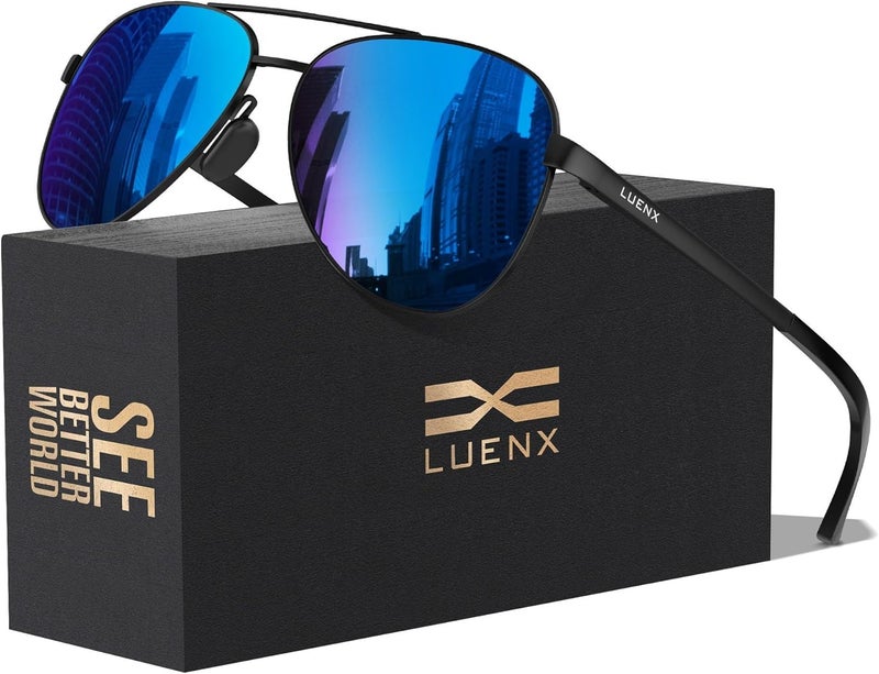 LUENX Aviator Sunglasses for Men Women Polarized - UV400 Protection, Stylish Shades, Driving, Outdoor Activities - Image 1