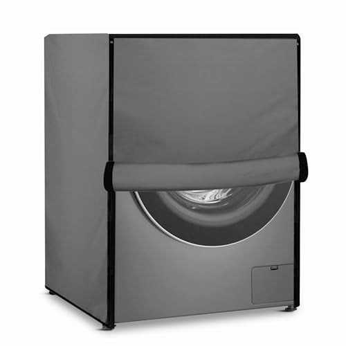 Robustt Front Load Fully Automatic Washing Machine Cover for 6 kg, 6.5 kg, 7kg & 7.5 kg (Grey) | Waterproof & Dustproof Polyester Fabric with Zipper | Protection Cover | 59 x 59 x 86 cms - Image 1