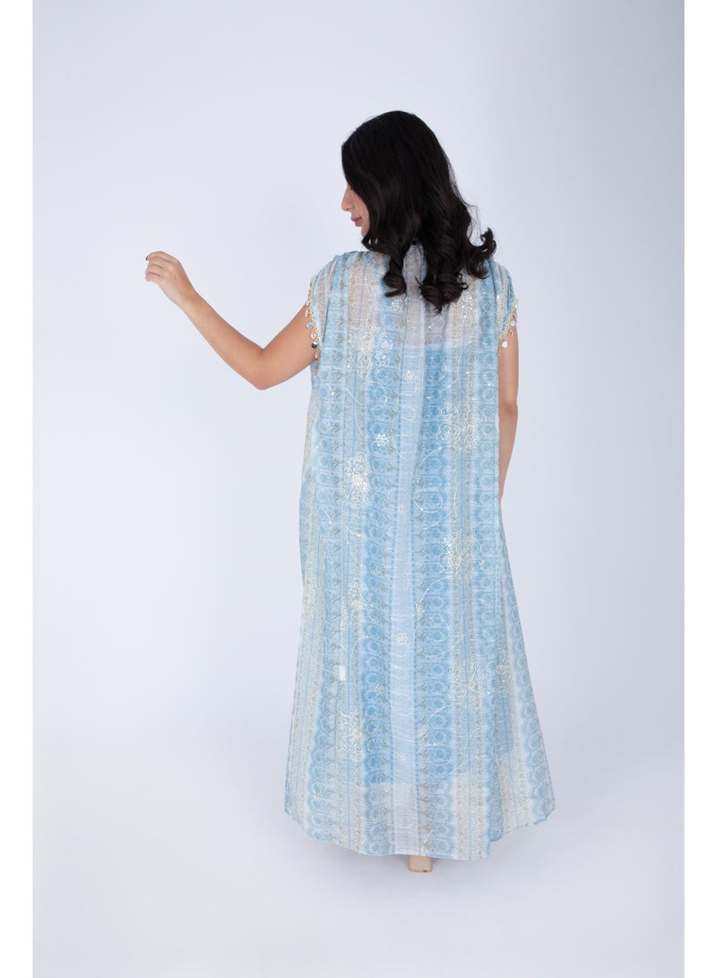 IKKXA Modern Sleeveless Arabisque Jalabiya IK6019 - Image 4