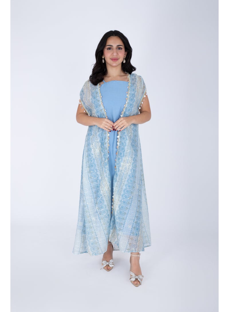 IKKXA Modern Sleeveless Arabisque Jalabiya IK6019 - Image 1