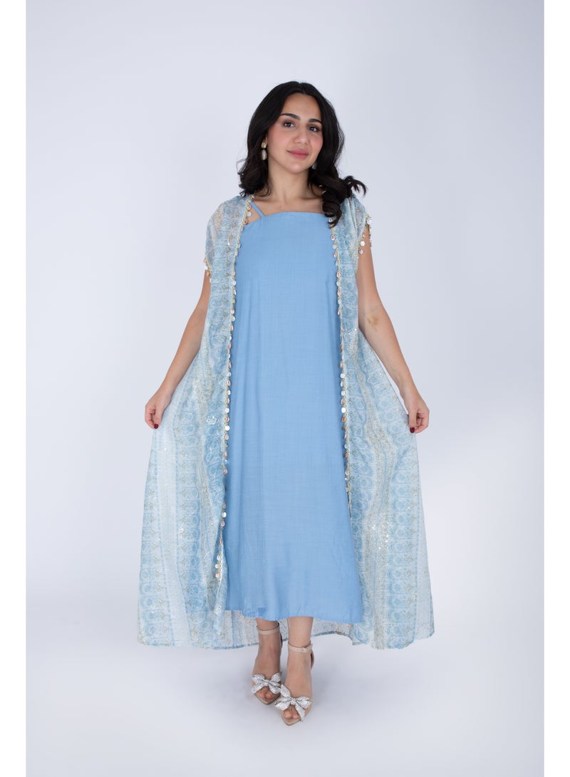 IKKXA Modern Sleeveless Arabisque Jalabiya IK6019 - Image 5