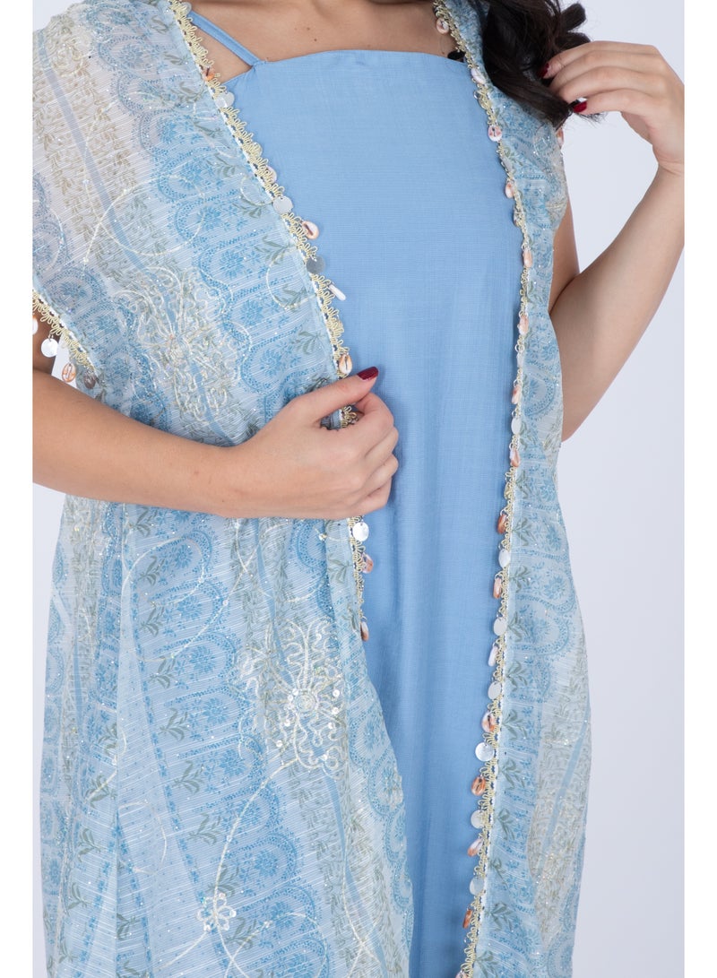 IKKXA Modern Sleeveless Arabisque Jalabiya IK6019 - Image 2