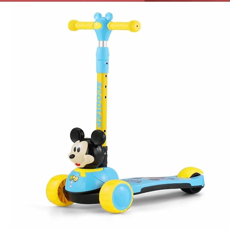 kidsROAR Scooter for Kids 2 Years to 12 Years Age | 3 Wheel Skate Baby Scooter with Light Wheels and Music Suitable for All Age Boys and Girls 3 Years | 4 Years | 5 Years | 10 Years+ (Blue Micky)