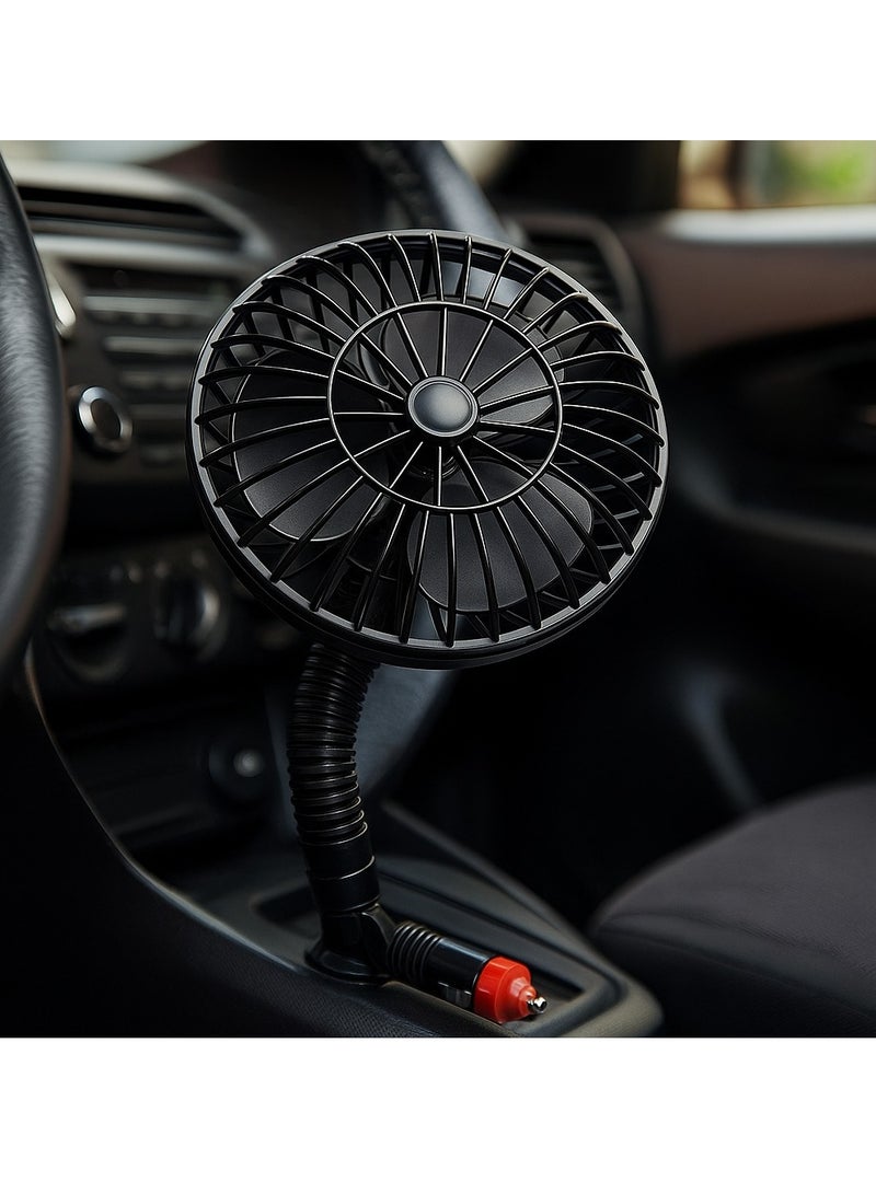 Y&D Car Fan Portable Electric Car Cooling Fan for Car Lightweight Engine Cooling Fan for Summer Cooling Supplies Mini Auto Accessories Adjustable Angle 360 Degree Rotatable with Strong Wind Desk Fan for Car Dashboard Home Office  - Image 2