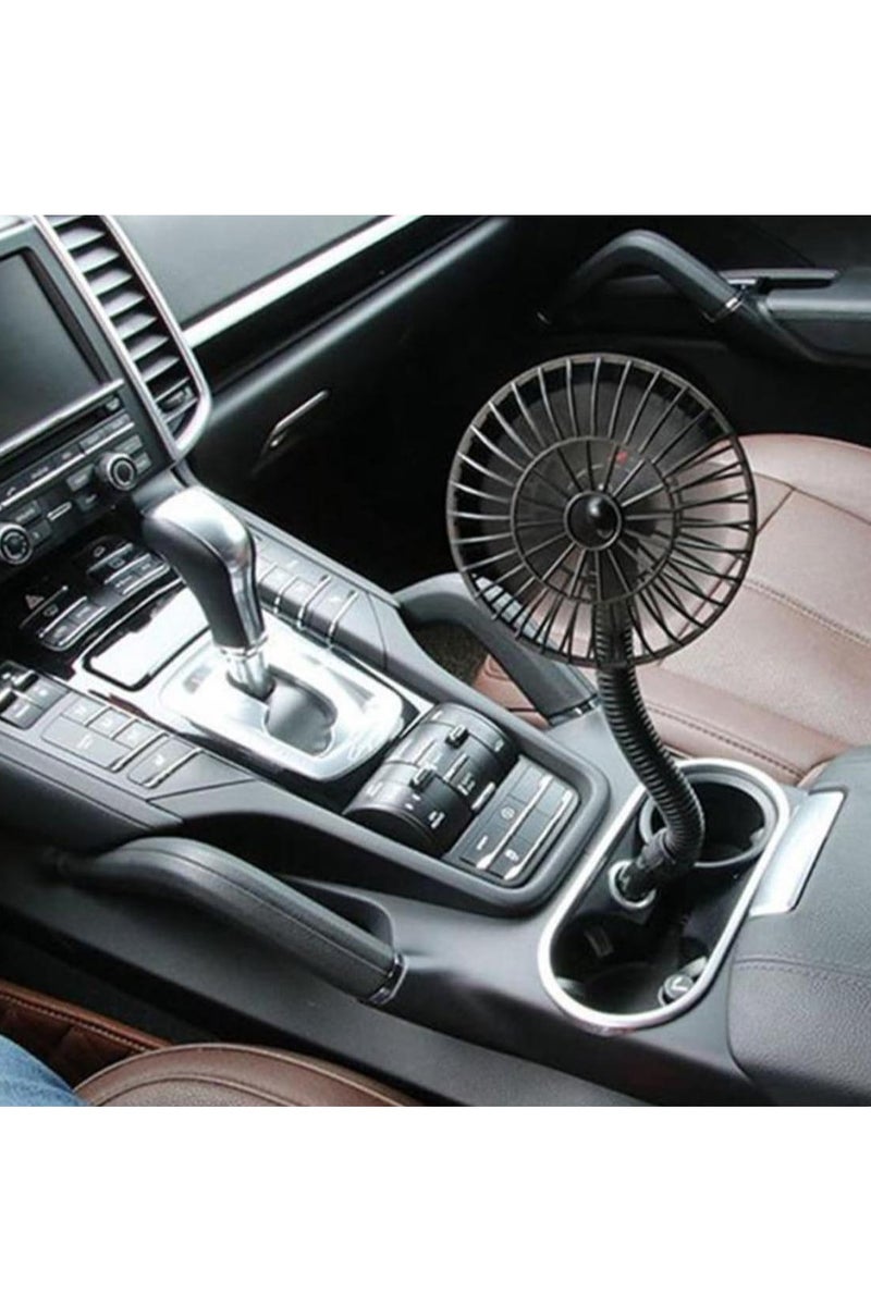 Y&D Car Fan Portable Electric Car Cooling Fan for Car Lightweight Engine Cooling Fan for Summer Cooling Supplies Mini Auto Accessories Adjustable Angle 360 Degree Rotatable with Strong Wind Desk Fan for Car Dashboard Home Office - Image 3