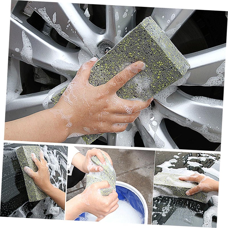 2 Pack PVA Sponge Blocks Honeycomb Texture Shower Scrubber for Car and Kitchen Cleaning - Image 4