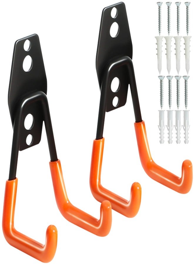 KURUI Heavy Duty Wall Hook for Hanging, 2 Pack Garage Tool Organizer Wall Mount, Metal Garage Storage Hooks for Ladder,Extension,Garden Tool, Small Utility Hook, Hose Holder for Outdoor and Indoors - Image 1