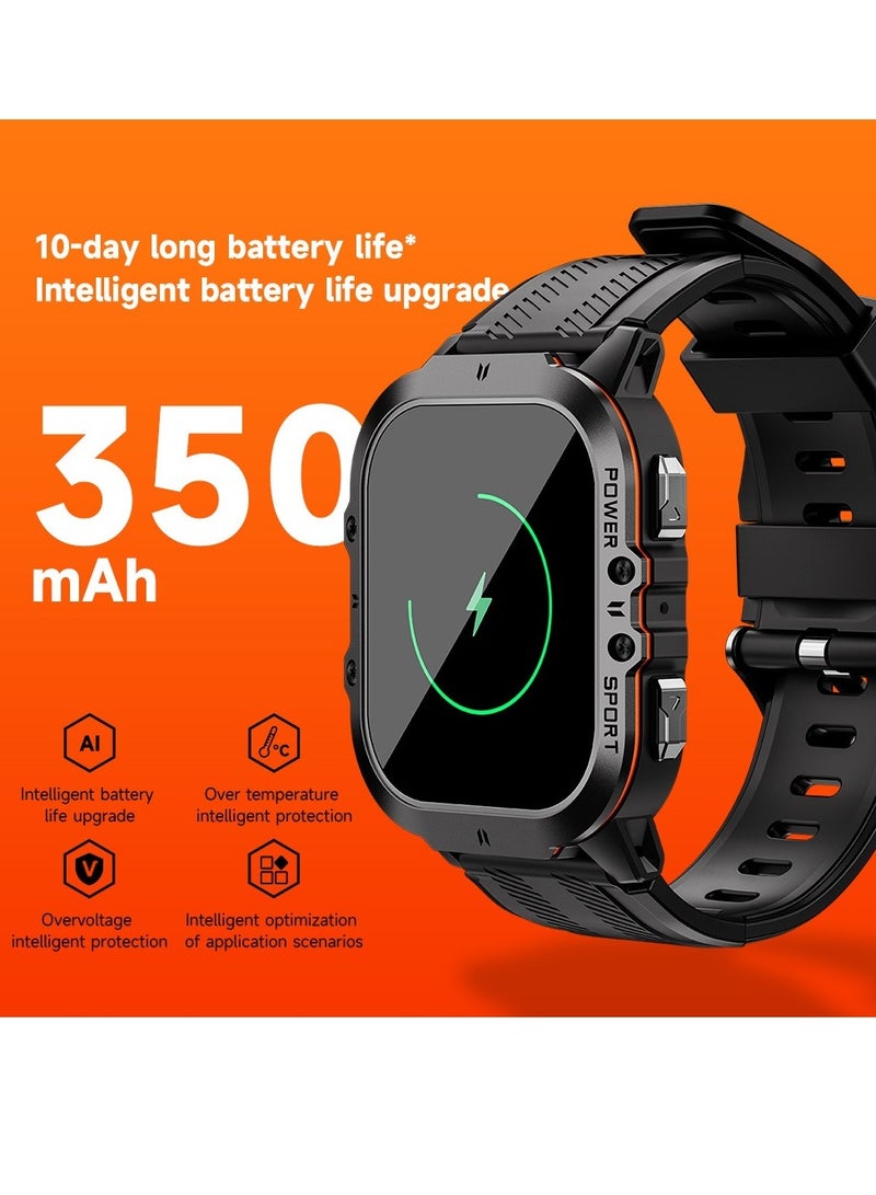 C26 Smart Watch, HD Amoled Display Rugged Fitness Watch, Long Battery Life Outdoor Sports Watch With Hundred Plus Sports Modes, (1pc, Black And Red) - Image 3