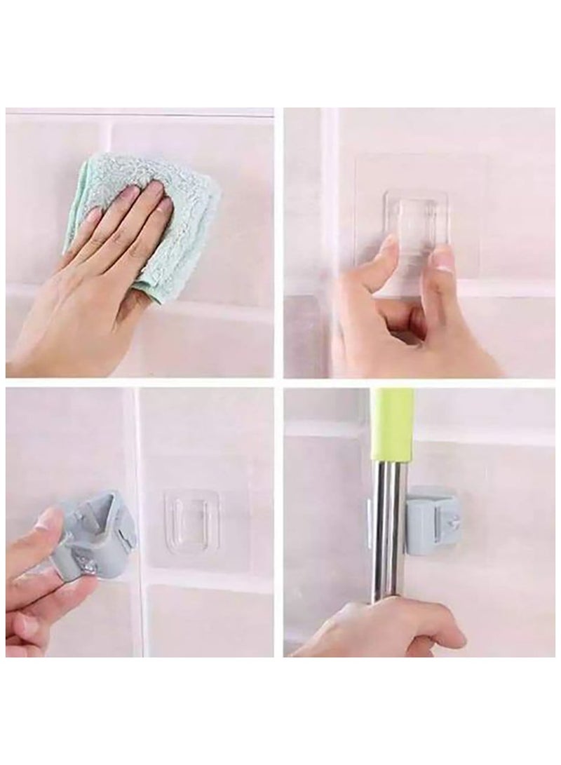 3Pcs Non Punch Adhesive Wall Mounted Mop Holder Storage Broom Hanger Clip Seamless Mop Hook Bathroom Home Kitchen Organizer - Image 4