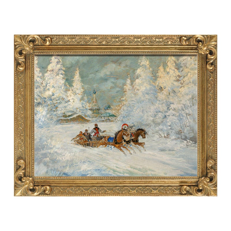 FOLKOR Wood Frame for 16x20 Canvas Paintings Finished 16x20 Vinatge Gold Frame for Oil Painting Art Prints Landscape Portrait Wall Decor No Back Cover Gold