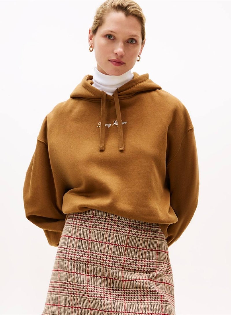 TOMMY HILFIGER Textured Logo Relaxed Hoody - Image 1