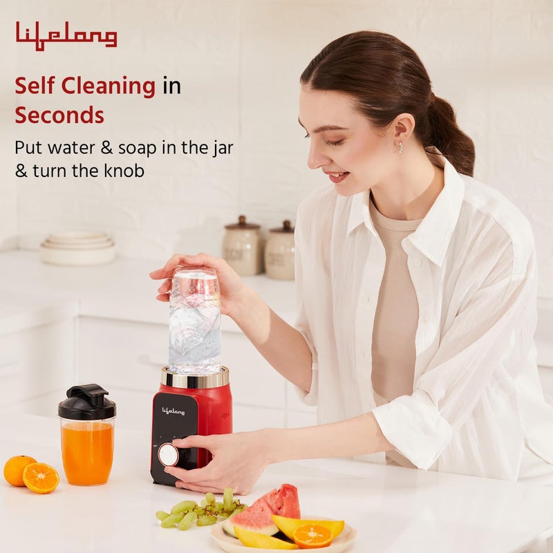 Lifelong Lifelong 500 Watts Nutri Blender for Smoothies and Juices with 2 Jars - 100% Copper Motor Mixer Grinder, Blender & Smoothie Maker for Kitchen - Blender for Fruits & Vegetables - Stainless Steel Blades  - Image 3