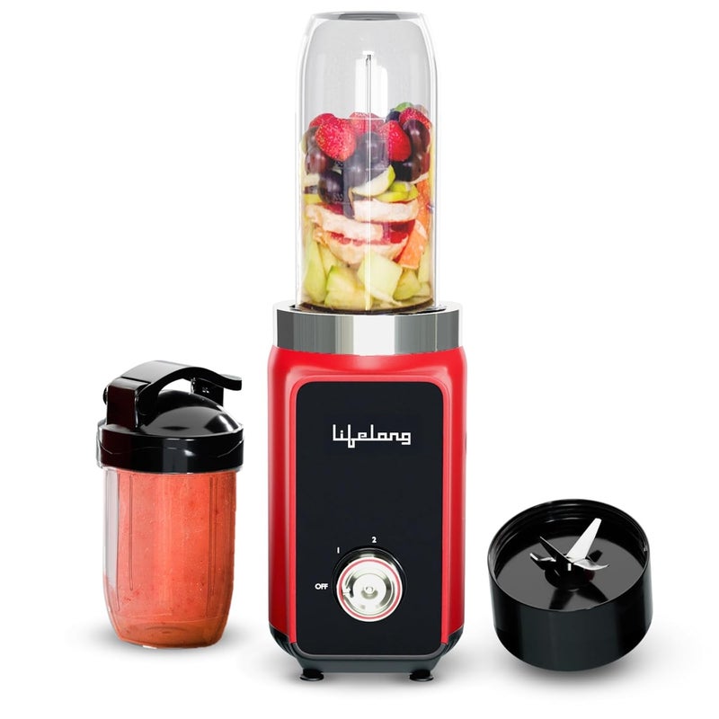 Lifelong Lifelong 500 Watts Nutri Blender for Smoothies and Juices with 2 Jars - 100% Copper Motor Mixer Grinder, Blender & Smoothie Maker for Kitchen - Blender for Fruits & Vegetables - Stainless Steel Blades  - Image 1