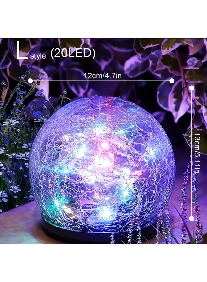ضوء حديقة الطاقة الشمسية LED كرة زجاجية، ضوء دافئ، زجاج متشقق، إسقاط، زينة للعشب - Image 5