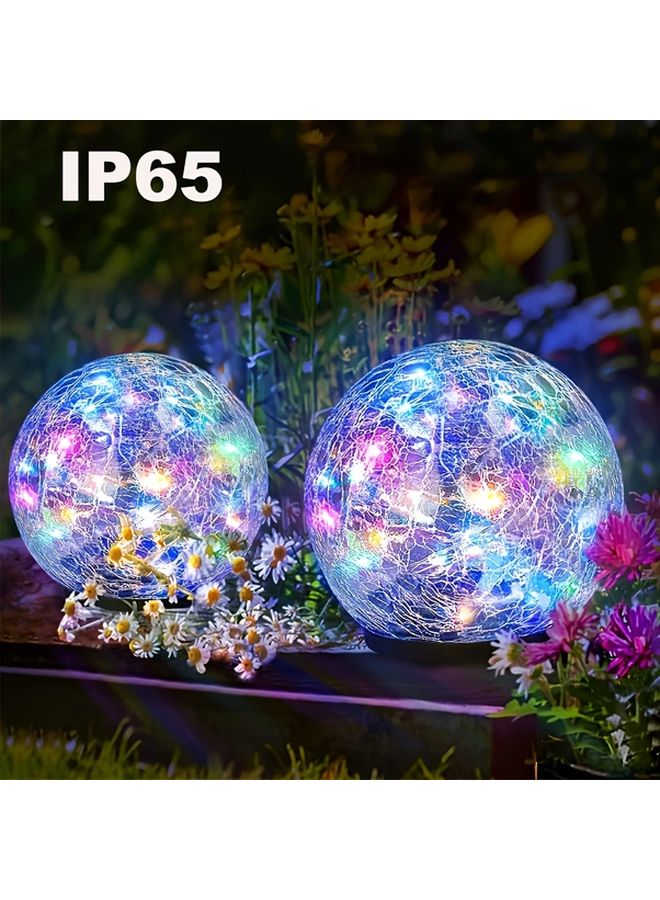 ضوء حديقة الطاقة الشمسية LED كرة زجاجية، ضوء دافئ، زجاج متشقق، إسقاط، زينة للعشب - Image 2