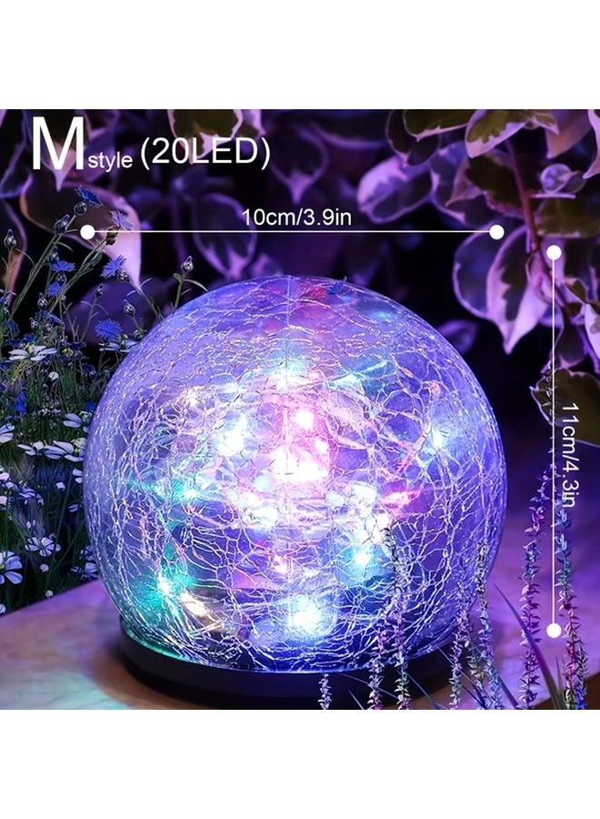 ضوء حديقة الطاقة الشمسية LED كرة زجاجية، ضوء دافئ، زجاج متشقق، إسقاط، زينة للعشب - Image 4