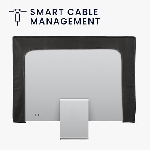 kwmobile Monitor Cover Compatible with 27-28" monitor - Dust Cover Computer Screen Protector - Black - Image 2