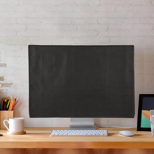 kwmobile Monitor Cover Compatible with 27-28" monitor - Dust Cover Computer Screen Protector - Black - Image 3