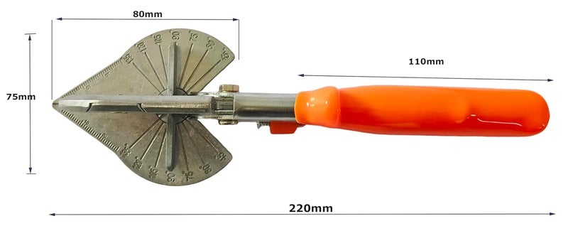 AS TOOLS SHOP Multi Meter Shear Cutter Degree Adjustable Angle Scissors Trim Shears Hand Tools for Cutting Soft Wood PVC Multi Angle Mitre Gasket Shear Wire Duct Cutter Hand Tools Orange  - Image 5