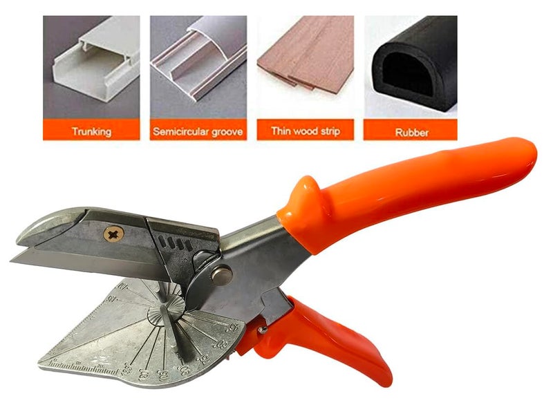 AS TOOLS SHOP Multi Meter Shear Cutter Degree Adjustable Angle Scissors Trim Shears Hand Tools for Cutting Soft Wood PVC Multi Angle Mitre Gasket Shear Wire Duct Cutter Hand Tools Orange  - Image 2