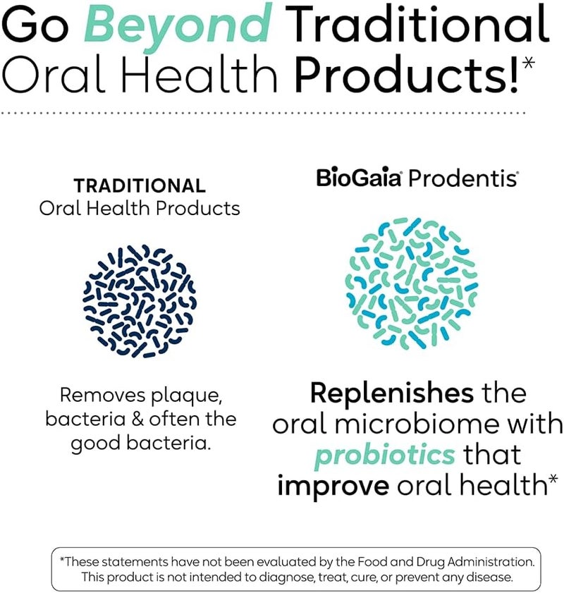 BioGaia بيوغايا برودينتس أقراص بروبيوتيك للأسنان تعزز صحة اللثة والأسنان تدافع ضد مشاكل الأسنان تجدد الميكروبيوم الفموي تحسن صحة الفم بنكهة النعناع 30 يومًا من الإمدادات - Image 5
