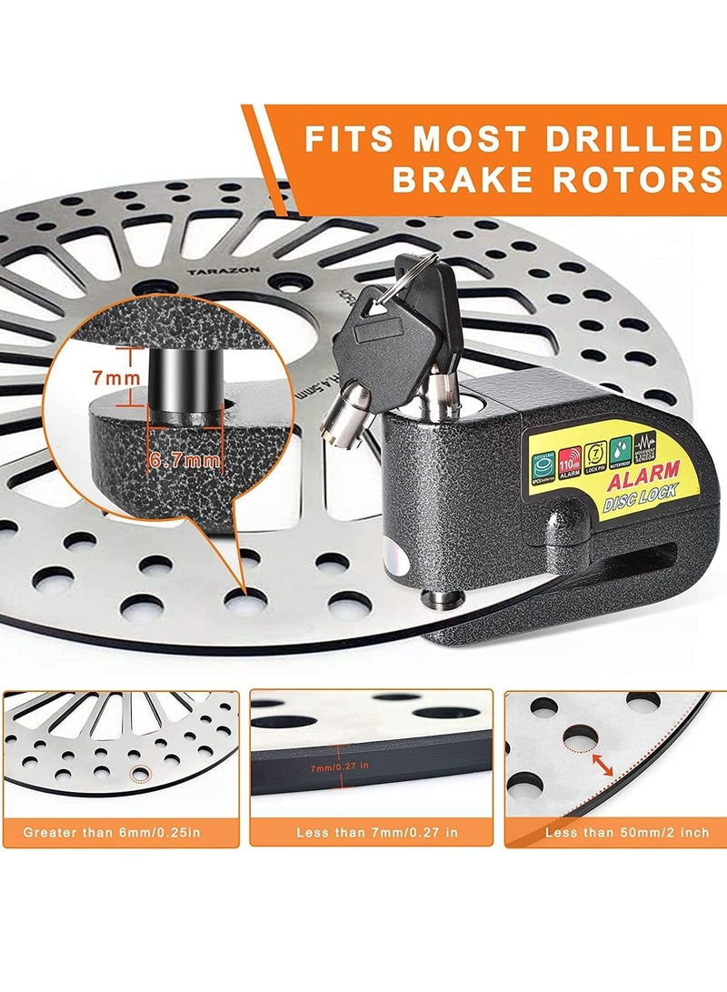 Oasisgalore Disc Brake Lock, Motorcycle Lock Anti-theft Accessories Alarm Lock, Wheel Security Lock for Motorbike Dirt Bike Scooter - Image 2