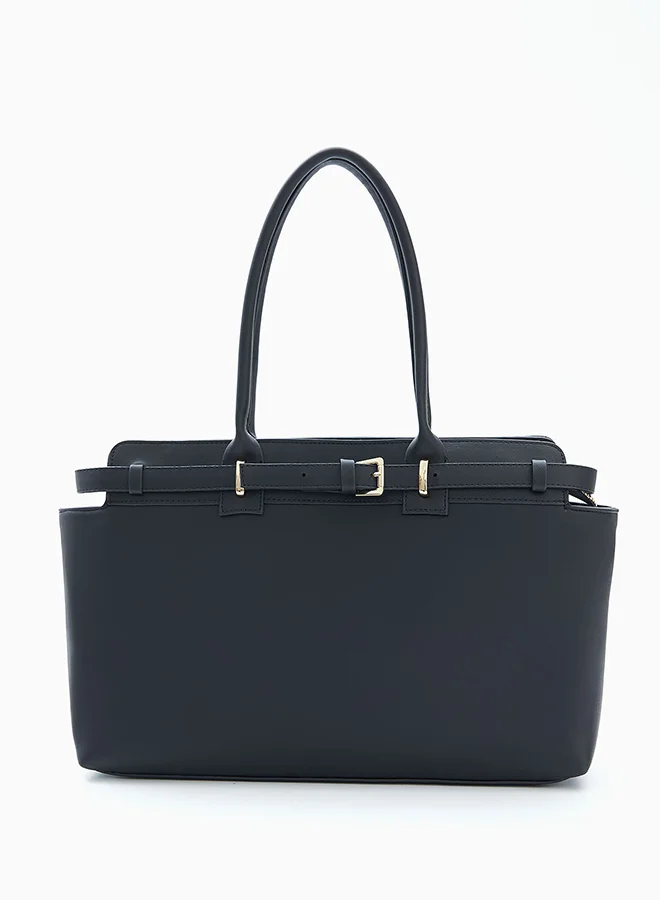 Wecre8 Black Belt Tote Bag