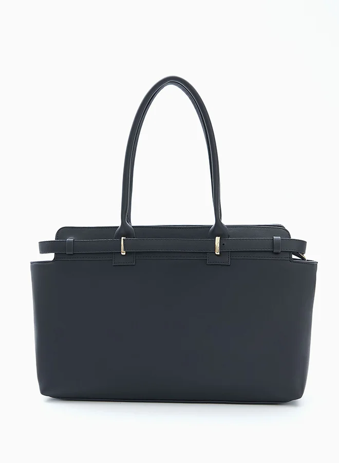 Wecre8 Black Belt Tote Bag