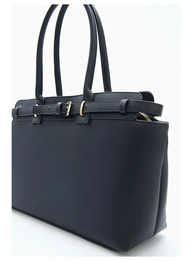 Wecre8 Black Belt Tote Bag