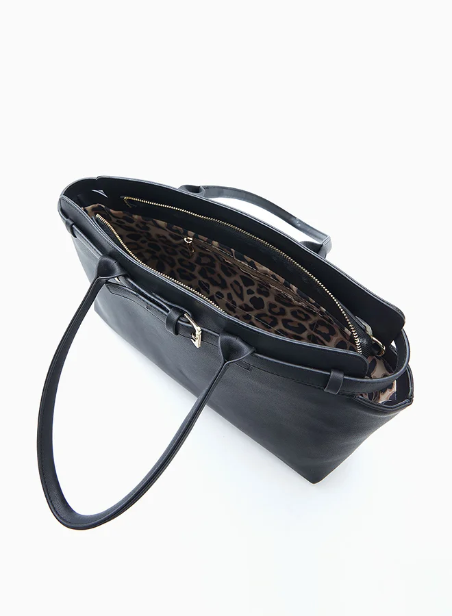Wecre8 Black Belt Tote Bag