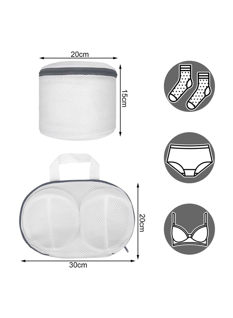 SYOSI SYOSI 4 Pcs Bra Laundry Bags, Mesh Laundry Bags with Zips Cylindrical Thicken Fabric Mesh Washing Bags for Bra Underwear Socks Baby Clothes  - Image 2